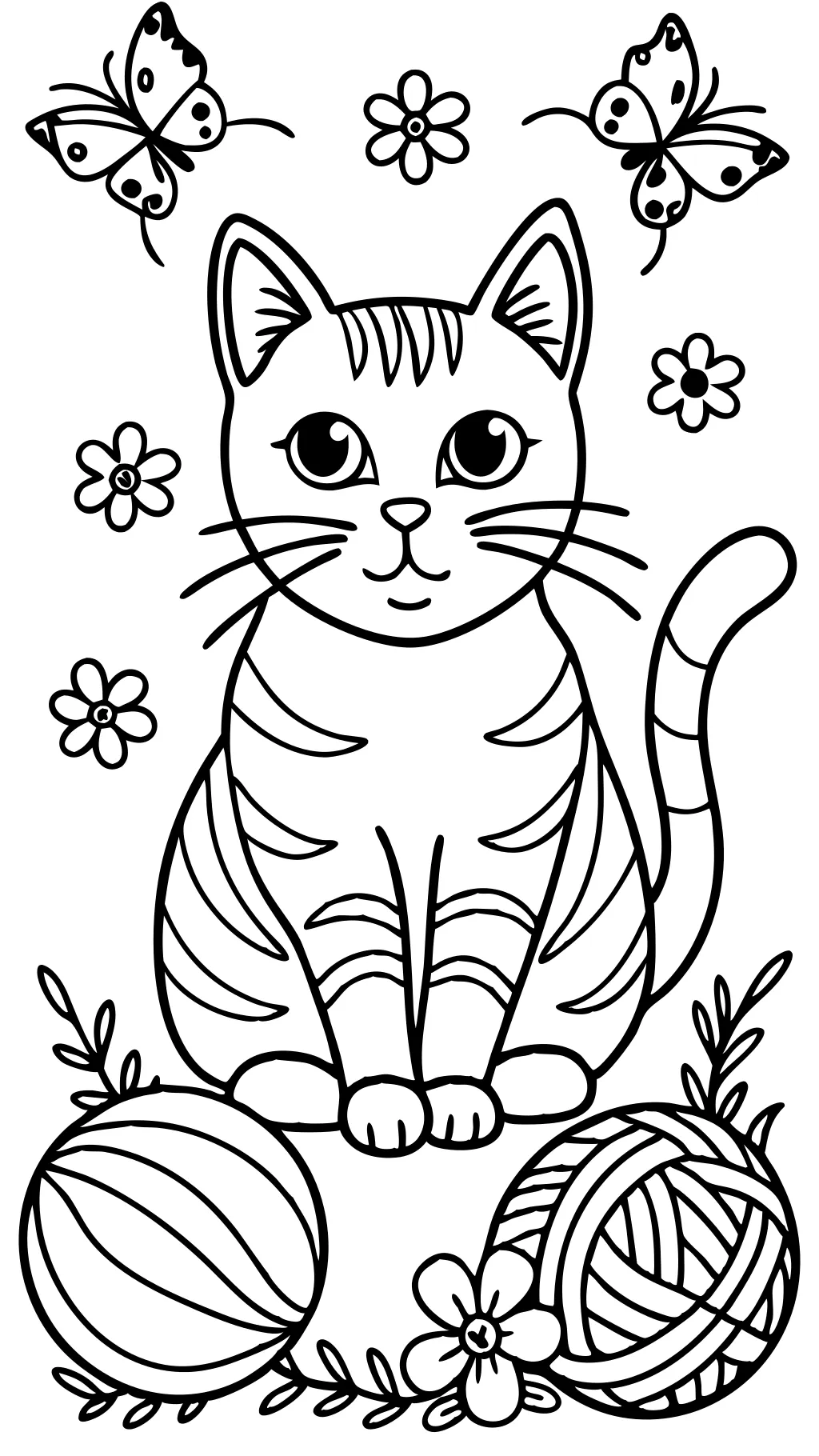 a coloring page of a cat